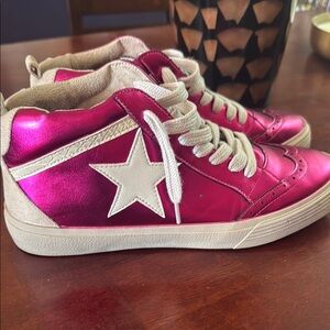 Shu Shop Metalic pink mid tops-10